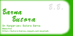 barna butora business card